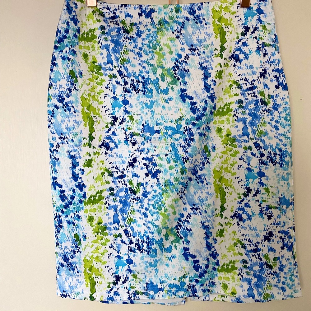 Ann Taylor abstract snake print pencil skirt
